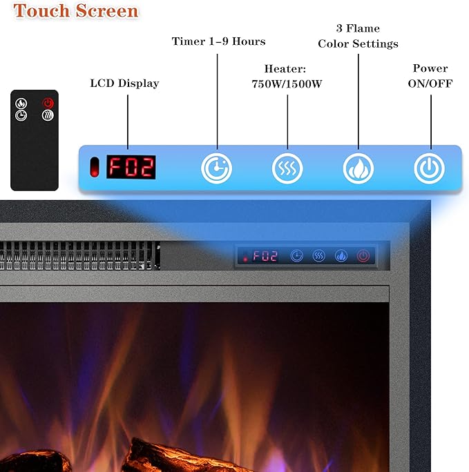 Electric Fireplace, Recessed Fireplace Heater