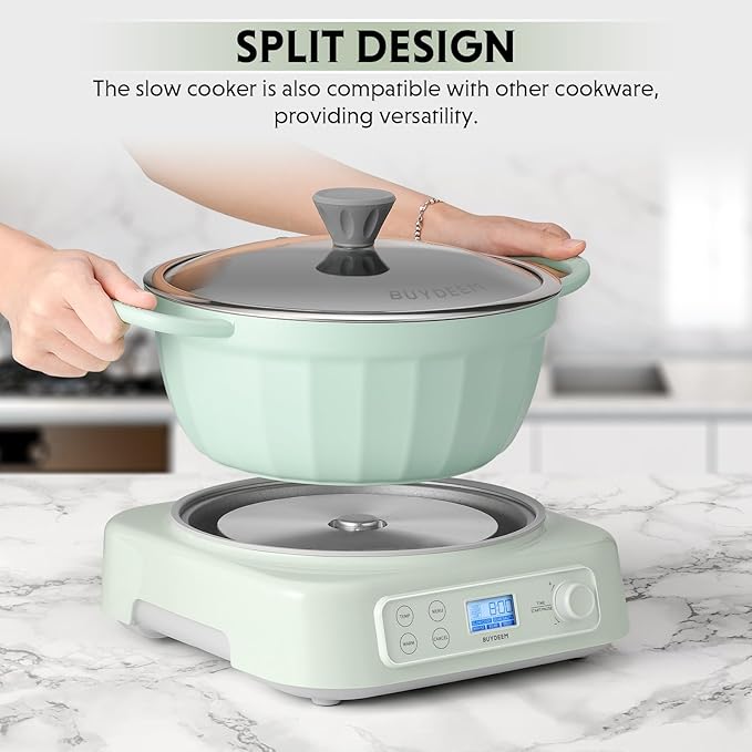 BUYDEEM 5-in-1 Slow Cooker 4.7QT