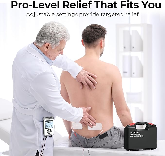 AUVON Rechargeable Digital TENS Unit Muscle Stimulator
