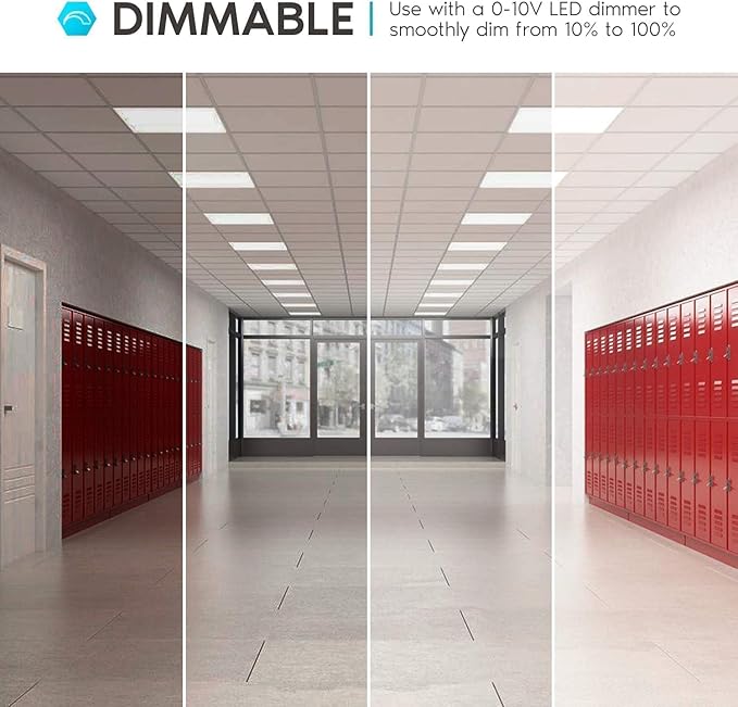 2x4 FT LED Light Flat Panel, 5 CCT 3K | 3.5k | 4K | 5K | 6.5K, Dimmable (12 Pack)