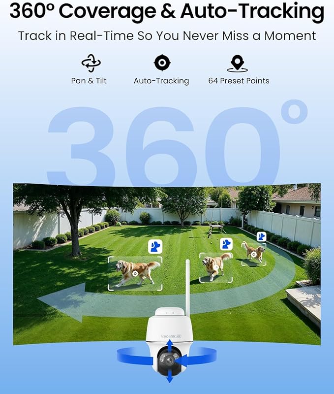 REOLINK First 4K Solar Security Cameras Wireless Outdoor, Argus PT Ultra+Solar