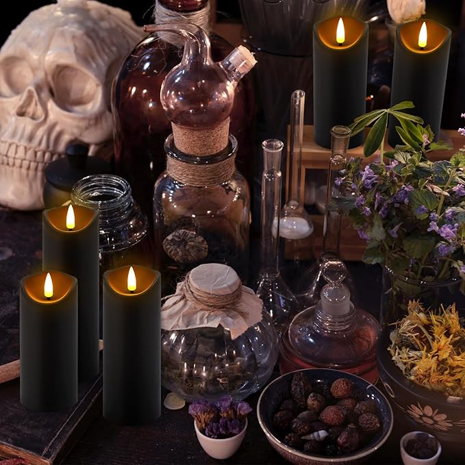 24 Pack Halloween Decoration Flickering Flameless Candles, Battery Operated LED