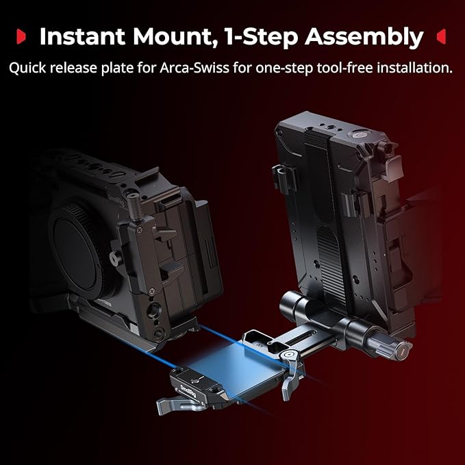 SMALLRIG Upgraded V Mount Battery Plate Kit, w/ QR Plate