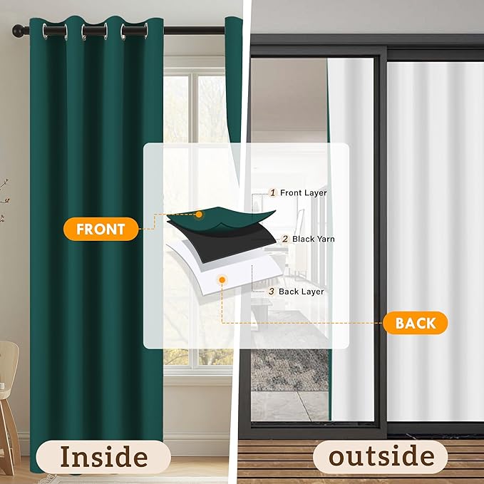 100% Blackout Curtains 95 Inch Length