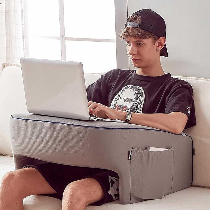 Reading Pillow for Gaming, Extra Large Laptop Pillow for Adult, Memory Foam Lap