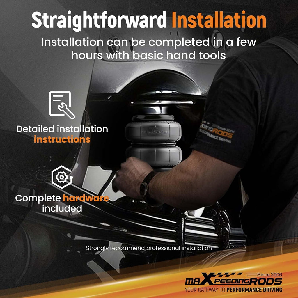 maxpeedingrods 5000 lbs air suspension bags kit for, side view