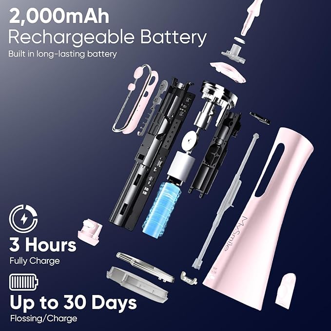 MySmile LP211 Cordless Water Flossers, Portable Rechargeable Oral Irrigator