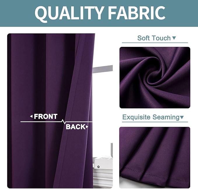 ChrisDowa Blackout Curtains 120 Inches Long 2 Panels Set
