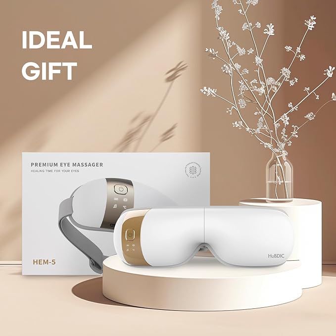 HubiCare Eye Massager with Heat, and Music Helps Relieve Strain, Dark Circles