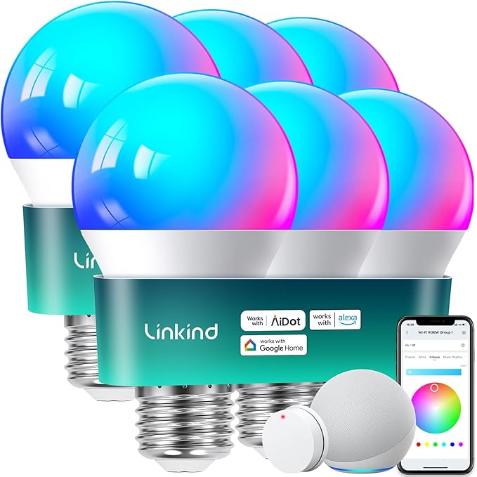 Linkind Smart Light Bulbs with Remote Control, Smart Bulb That Work with Alexa