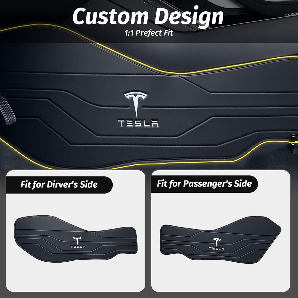 center console leather side anti-kick mats(2 pieces) designed, side view