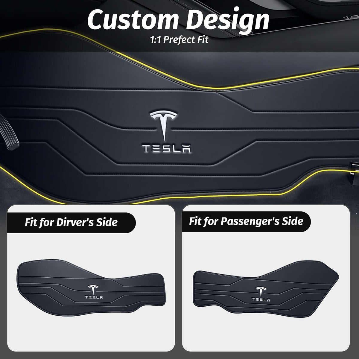 center console leather side anti-kick mats(2 pieces) designed, side view
