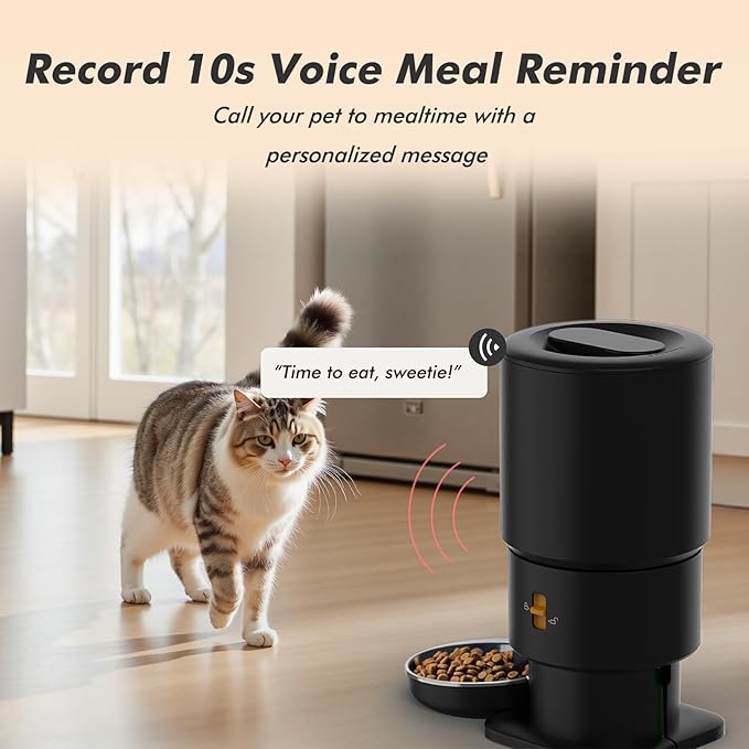 Automatic Cat Feeder - 5L Anti-Clog Cat Food Dispenser Keeps 2-15mm Dry Food