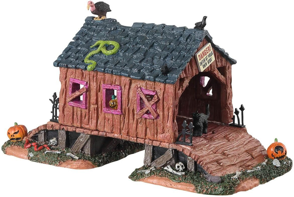 Lemax Creepy Covered Bridge Table Accent, #33631, 8.66-In Halloween Display