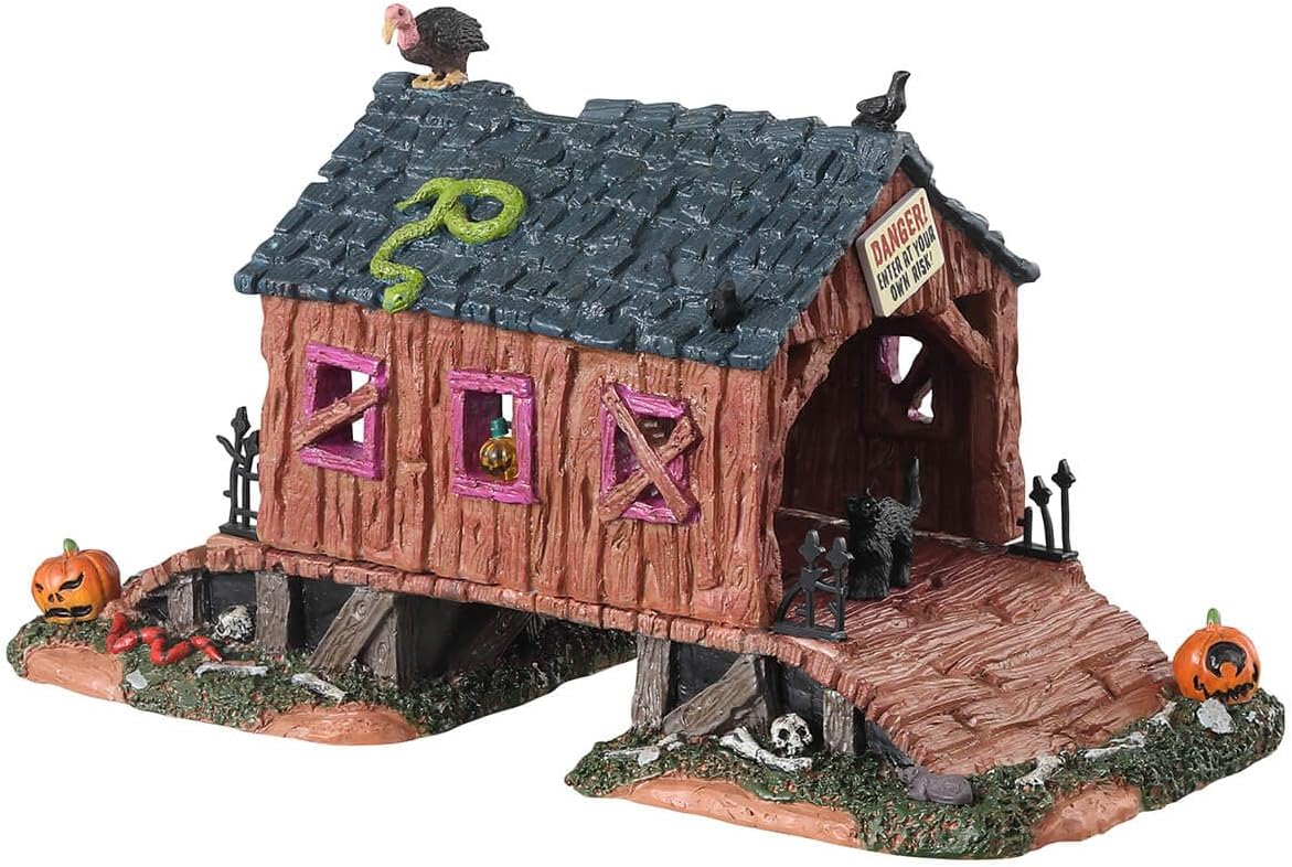 Lemax Creepy Covered Bridge Table Accent, #33631, 8.66-In Halloween Display