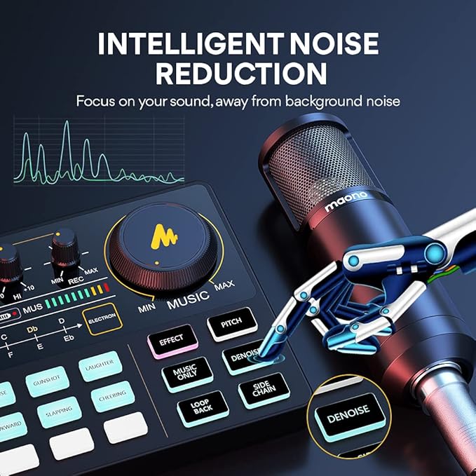 MAONO Podcast Equipment Bundle Audio mixer All-in-One Podcast Production Studio