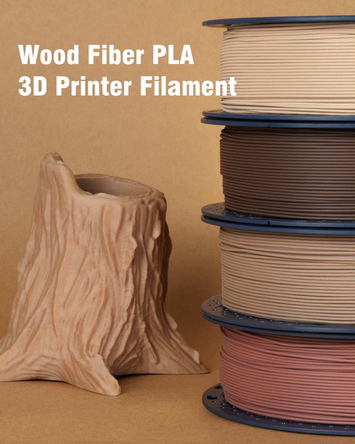 sunlu real wood fiber pla filament, 4kg in, package contents