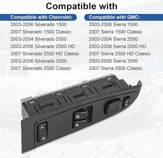 DICMIC Front Driver Side Master Power Window Switch and Door Lock & Black Bezel