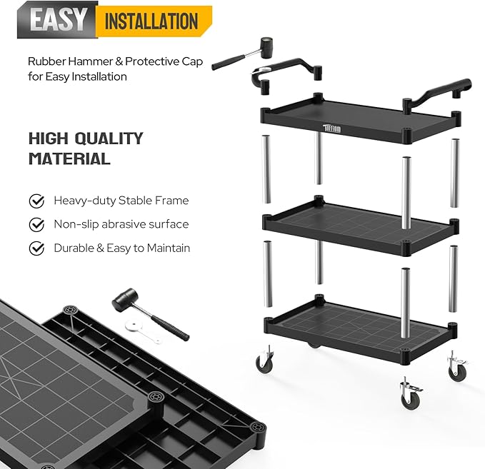 TUFFIOM Plastic Service Utility Cart