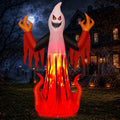 Halloween Inflatables 8FT Scary Ghost with Flames for Outdoor Yard Decor