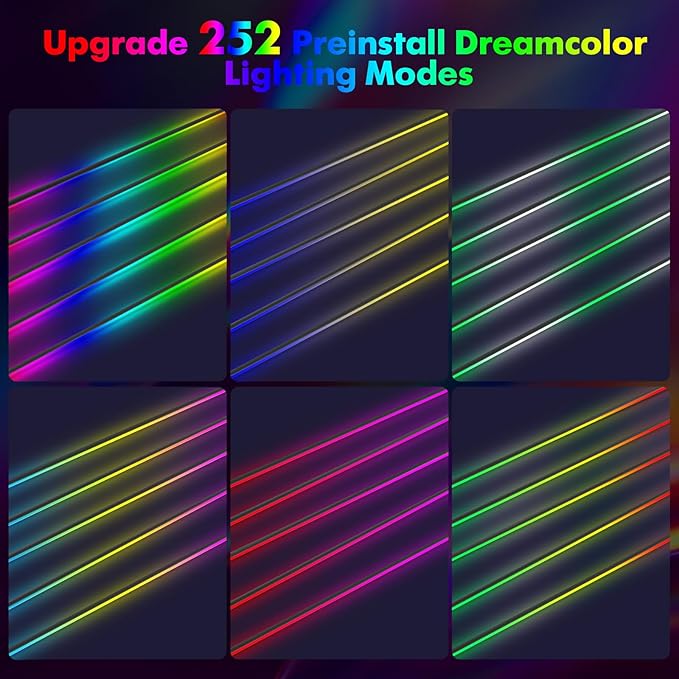 New Version Dreamcolor Acrylic Car Interior Lights 10 in 1 RGB LED Strip Lights