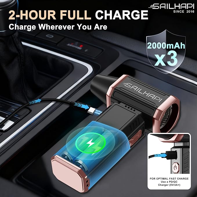 Electric Air Duster, 300000RPM High-Speed Cordless Blower