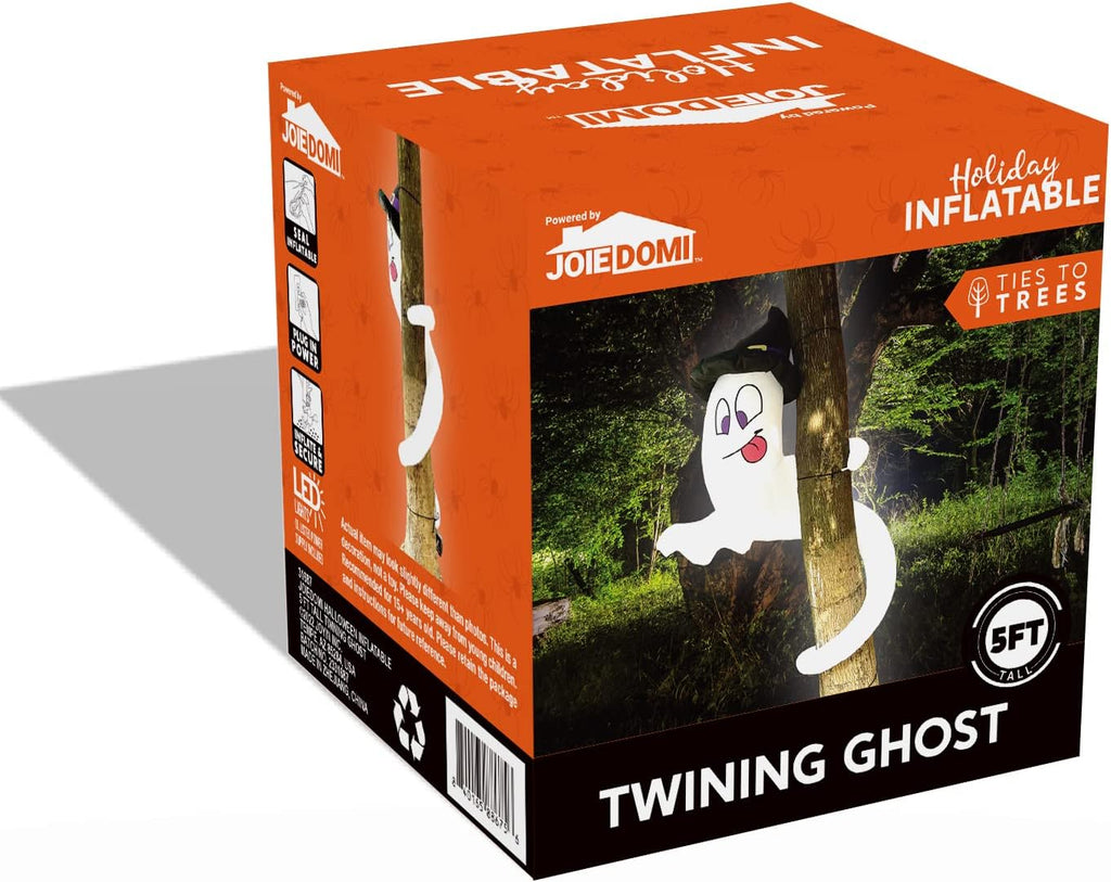 Joiedomi Halloween Inflatables Outdoor Decorations, Inflatable Ghost Halloween Decor Outdoor, Blow Up Ghost Twining Around Tree with Build-in LEDs for Yard Decorations