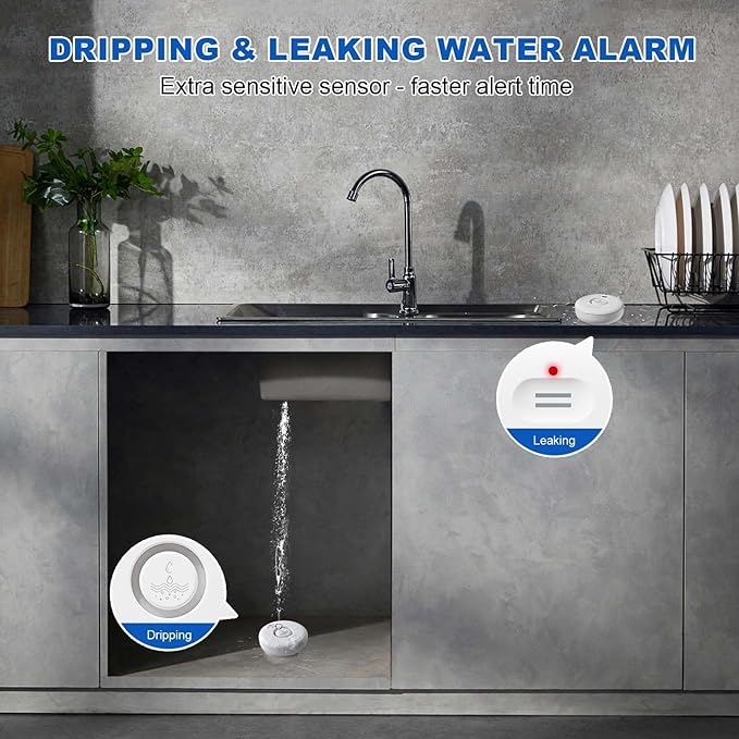 WiFi Water Leak Detectors for Home 3 Pack, Wireless Smart Water Leak Sensor