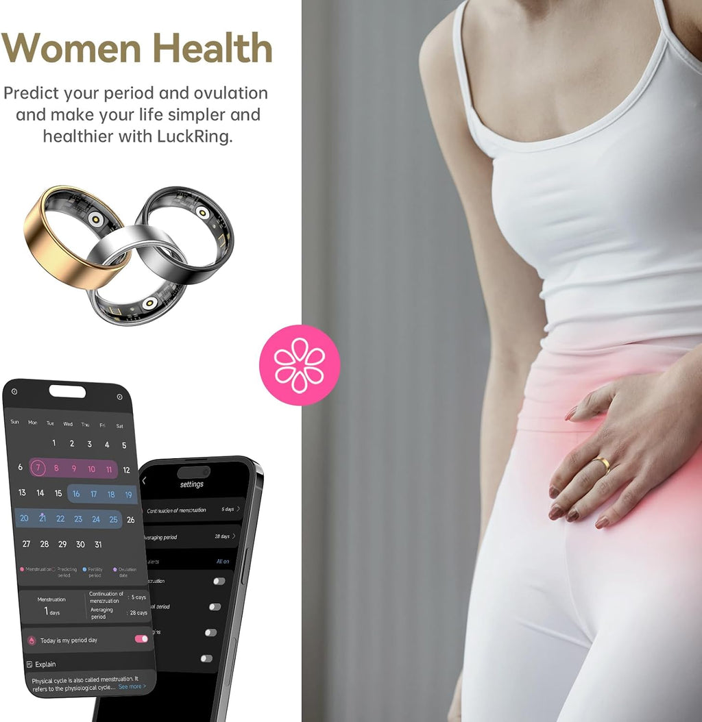 smart ring for women & men, fitness tracker, close-up detail