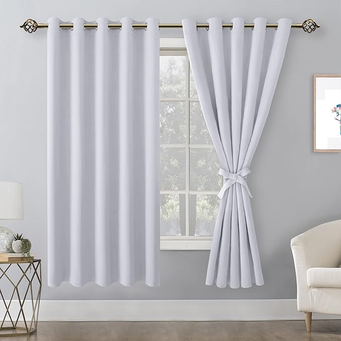 Hiasan Blackout Curtains for Bedroom, 60 x 63 Inches Length