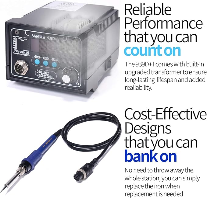 YIHUA 939D+ I Soldering Station, 75 Watt Equivalent