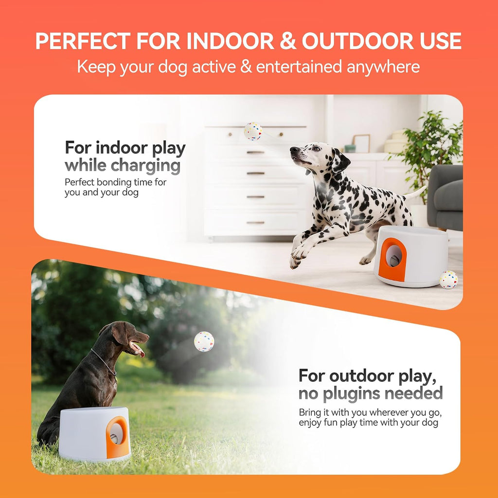 AFP Automatic Dog Ball Launcher for Small & Medium Dogs, Rechargeable