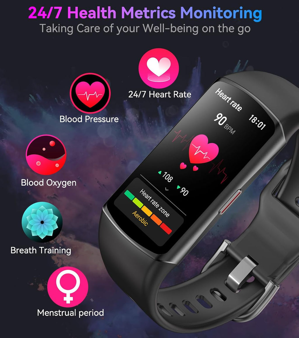 Fitness Tracker with Heart Rate Blood Oxygen Blood Pressure Monitor Sleep Tracker Activity Trackers