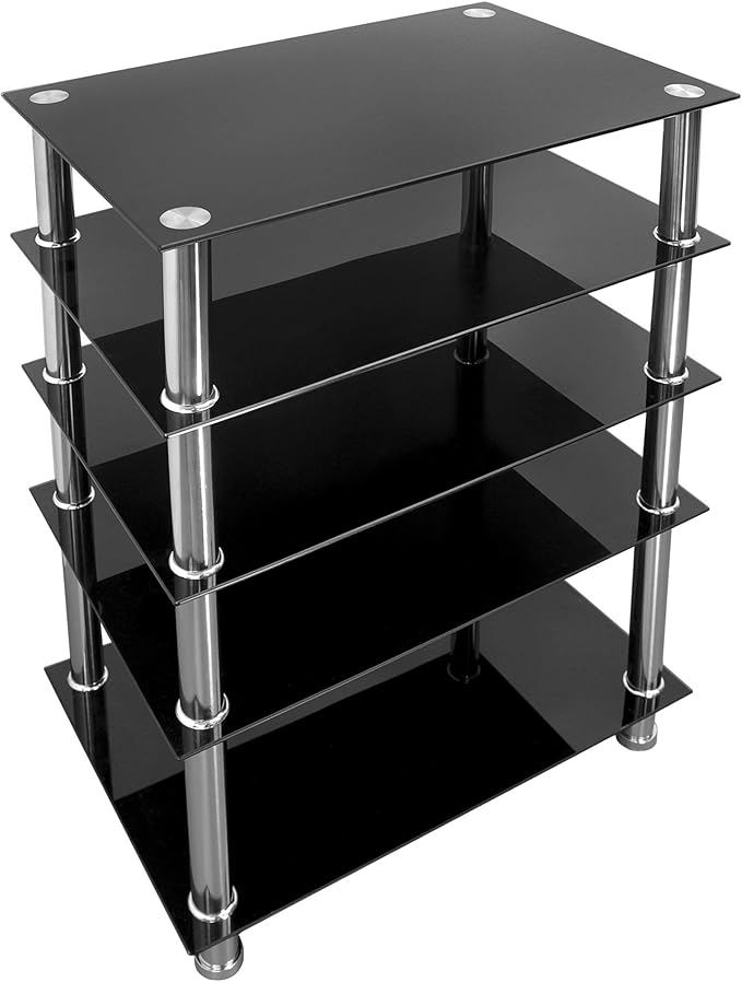 Mount-It! Tempered Glass AV Component Media Stand, Audio Tower and Media Center
