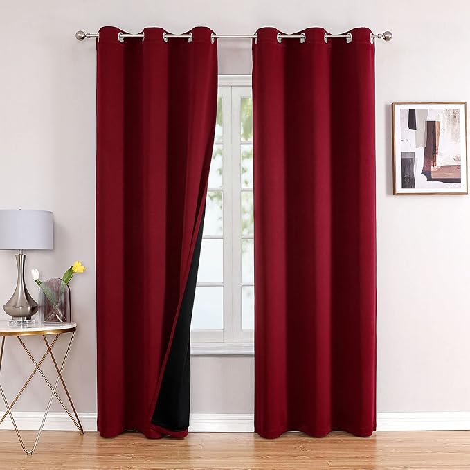 ChrisDowa 100% Blackout Curtains 78 inch Long