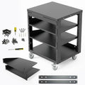 AxcessAbles 12U Open Frame Network Rack with Locking Caster Wheels - 440lb Capacity, 18" Depth | 19-Inch Open Server Rack, Two 2U Shelves, 10-32 Screws & Cage Nut Rails, Cage Nut Tool & Wall Kit