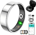 Smart Ring for Women Men, Fitness Tracker Ring with Free App No Subscription Fee, 7 Days Battery Life, Sleep Monitor, Heart Rate & Step Tracker, IP68 Waterproof, Android/iOS Compatible(Silver,8)