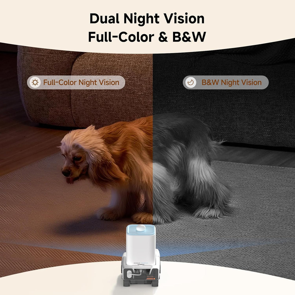 pmate self-moving pets camera ai-powered rover with auto, front angle view