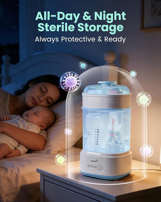 Bottle Sterilizer and Dryer, Compact Electric Steam Baby Bottle Sterilizer
