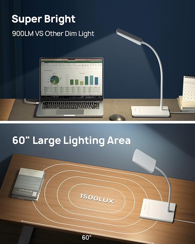 TROND Desk Lamp, Bright Dimmable Eye-Caring Table Lamp, 3 Color Modes 7