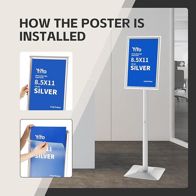 YIYO Sign Stand Poster Stand，adjustable heavy duty pedestal Sign Holder Floor