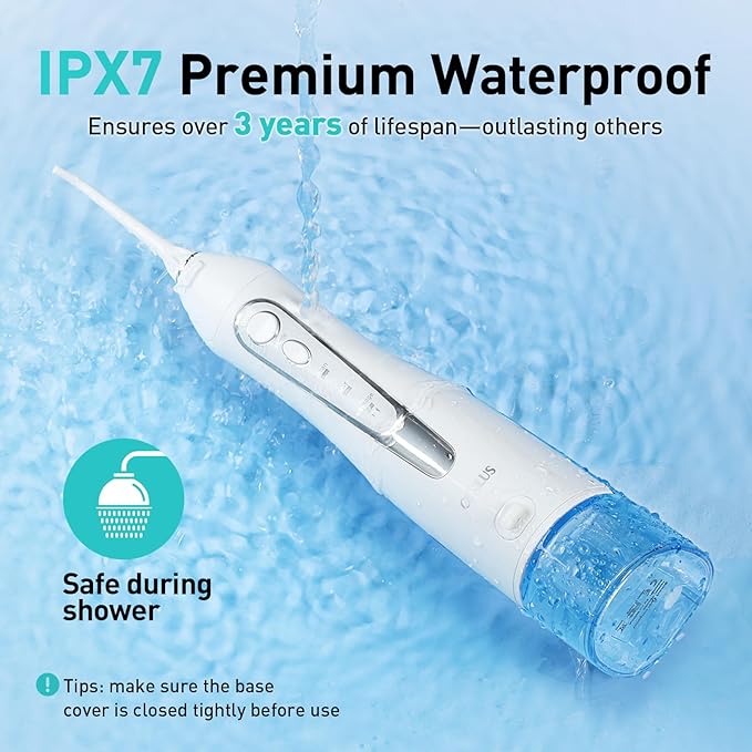 COSLUS Water Dental Flosser Teeth Pick: Portable Cordless Oral Irrigator 300ML