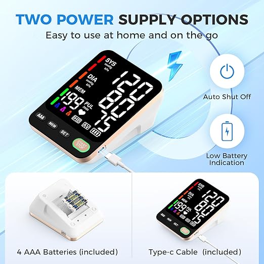 Blood Pressure Monitor, Extra Large 2 Cuffs Accurate Upper Arm Blood Pressure