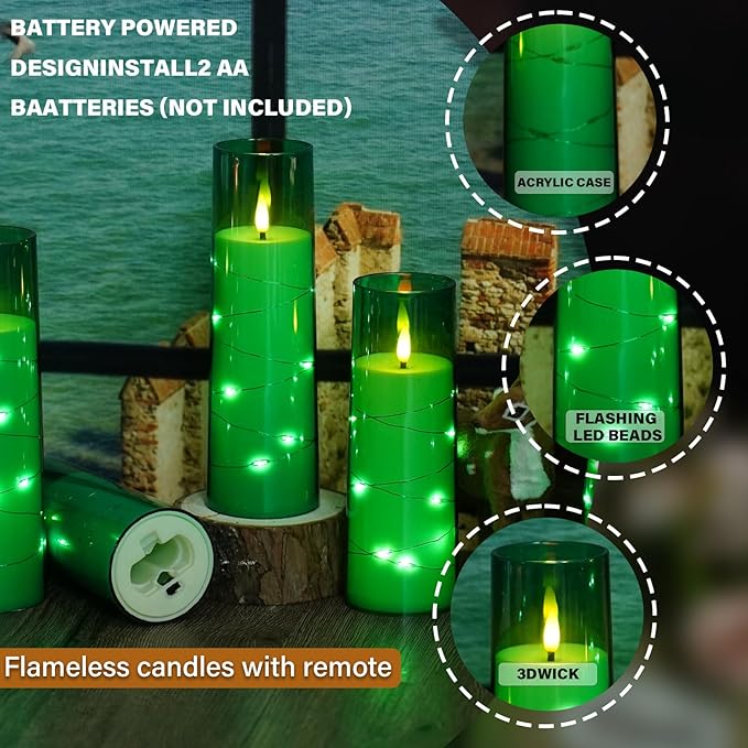 Flickering Flameless LED Candles, Battery Operated Candles 9 Pcs