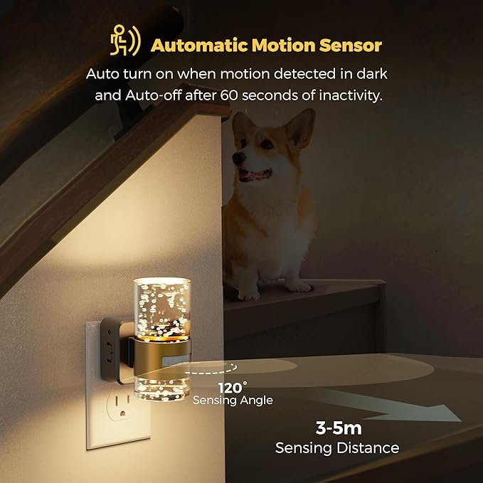 L LOHAS LED Motion Sensor Night Light, Dimmable Night Lights Plug into Wall
