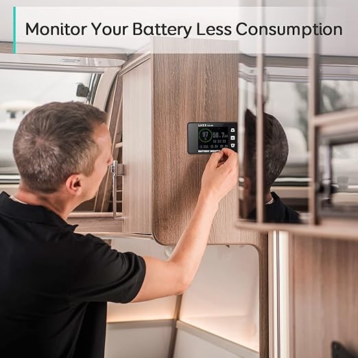 LNEX 500A Shunt Battery Monitor, 2.4" Color Screen RV Monitor