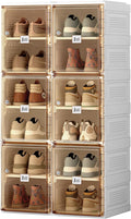 ANTBOX Shoe Organizer Storage Box, Portable Folding Shoe Rack