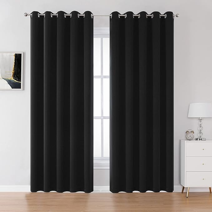 DUALIFE Blackout Curtains 60 inches Wide x 84 inches Long 2 Panels