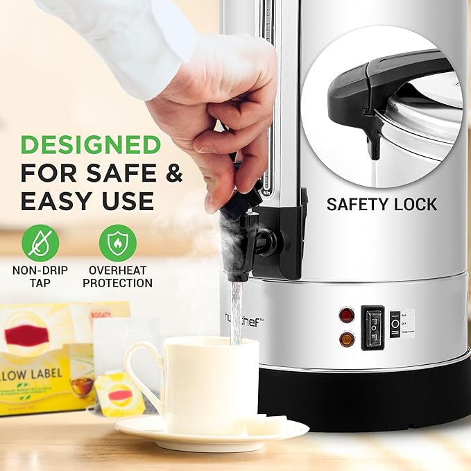 NutriChef Water Boiler and Hot Water Dispenser, 8L Electric Beverage Dispenser