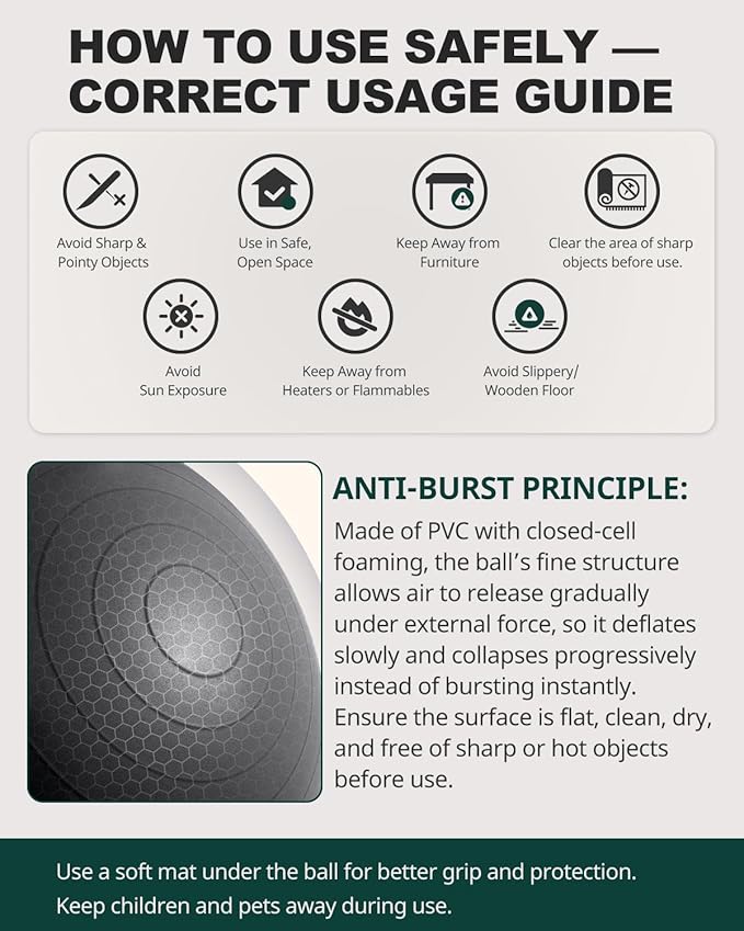 Trideer Exercise Ball for Yoga, Pilates & Fitness – Stability Ball Equipment